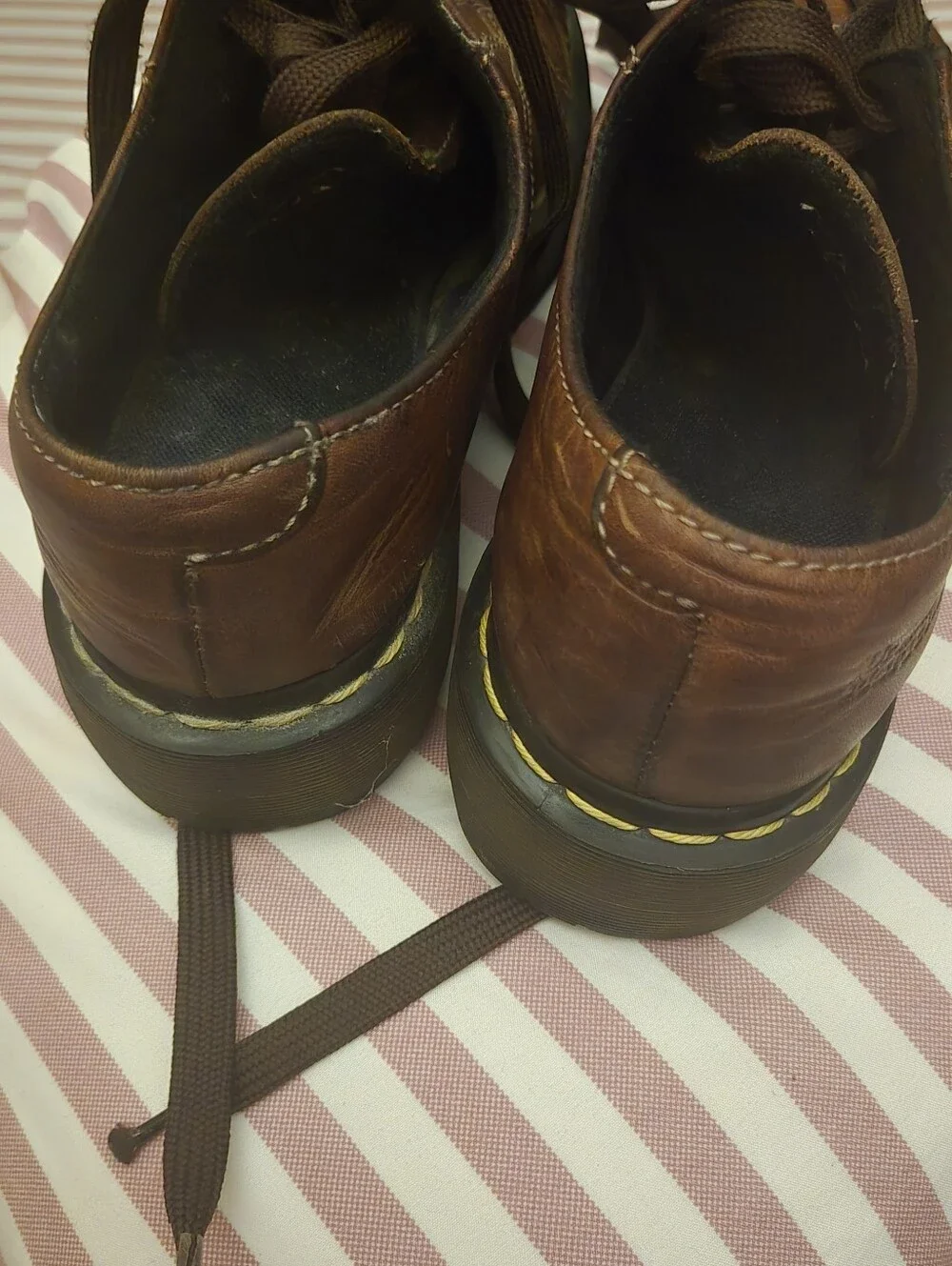 Vintage Y2K 90s Grunge Dr. Martens 8651 Platform Oxford Shoes Brown Leather Sz 7